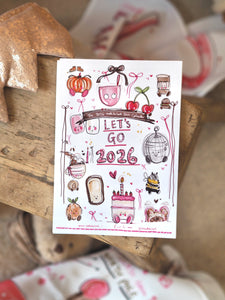 2026 A5 Girly Positive Desk Calendar