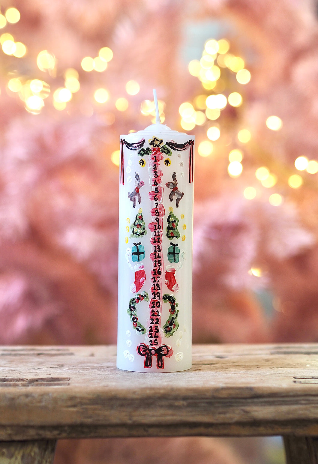 Hand Painted Advent Candle Cream