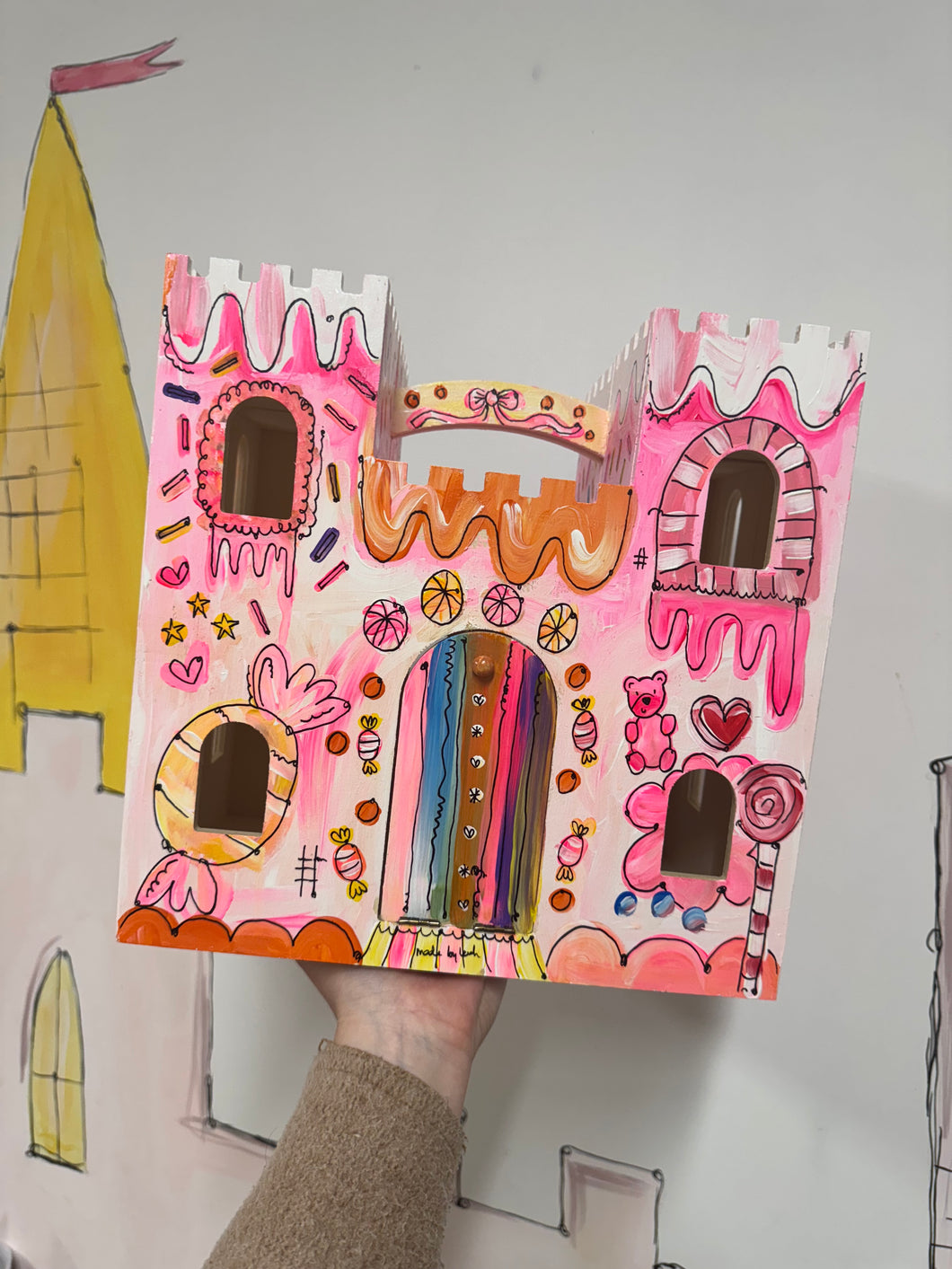 The Hand Painted Wooden Castle Dolls House ‘The Candy Castle’