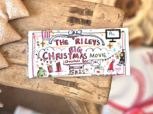 XL 200g Personalised Christmas Movie Night Milk Chocolate Bar
