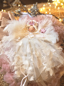 Hand Made Flossy Tree Topper Fairy