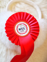 Load image into Gallery viewer, The Personalised ‘On The Nice List’ Luxury Rosette, Red
