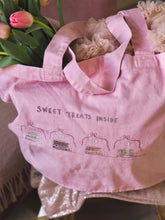 Load image into Gallery viewer, Luxury Vintage Washed Pink Tote ‘Cookies- Sweet Treats Inside’
