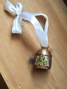 Hand Painted Brass Bell 9 ‘Oh Christmas Tree’