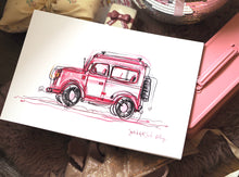 Load image into Gallery viewer, Adventure Pink Car Art Print
