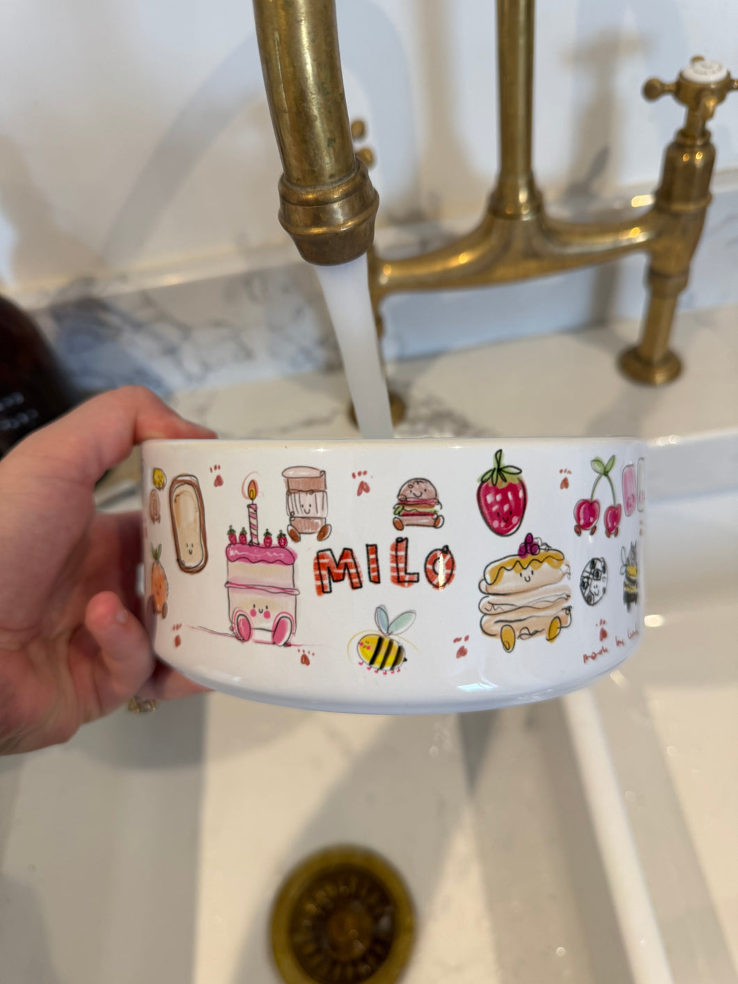 The Personalised Cute Doodles Dog Bowl