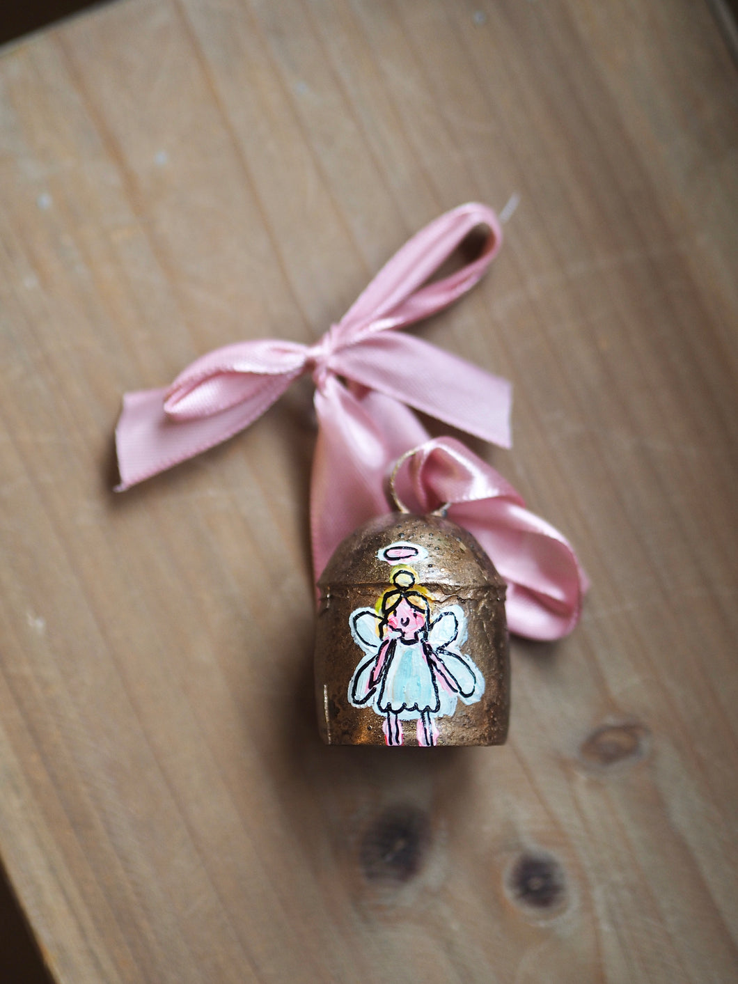 Hand Painted Brass Bell 10 ‘Angel’