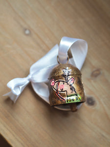 Hand Painted Brass Bell 8 ‘Reindeer’