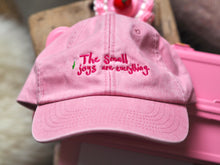 Load image into Gallery viewer, The Luxury Embroidered Washed Pink ‘The Small Joys Are Everything’ Cap
