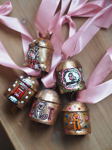 Hand Painted Brass Bell 13 ‘Gingerbread Man’