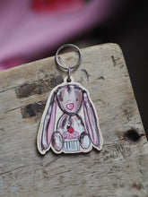 Load image into Gallery viewer, Wooden ‘Bunny Cupcake’ Keyring
