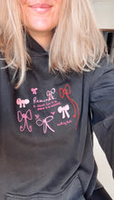 Load image into Gallery viewer, ‘Remember’ Bows Luxury Embroidered Hoodie Faded Black
