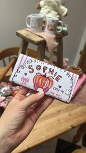 ‘Cosy Pumpkin’ Personalised Chocolate Bar