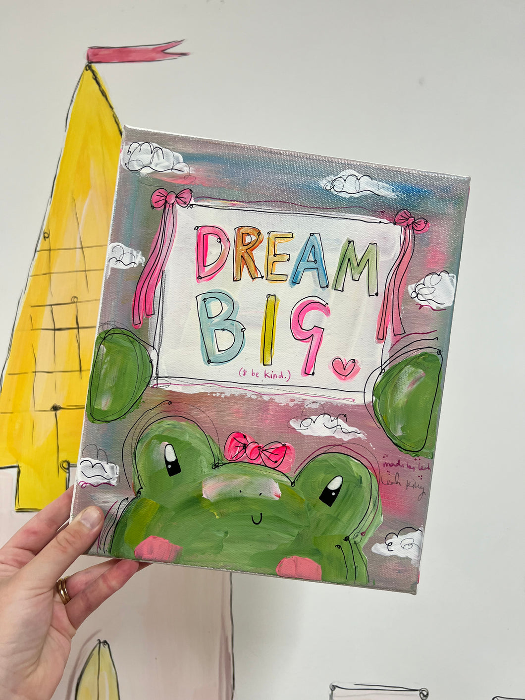 KIDS Canvas 12 “Dream Big & Be Kind Frog”