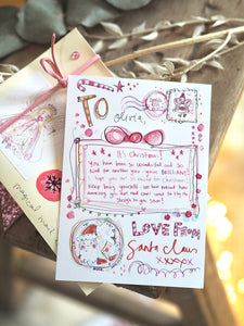 Personalised Letter From Santa, Pink Edition