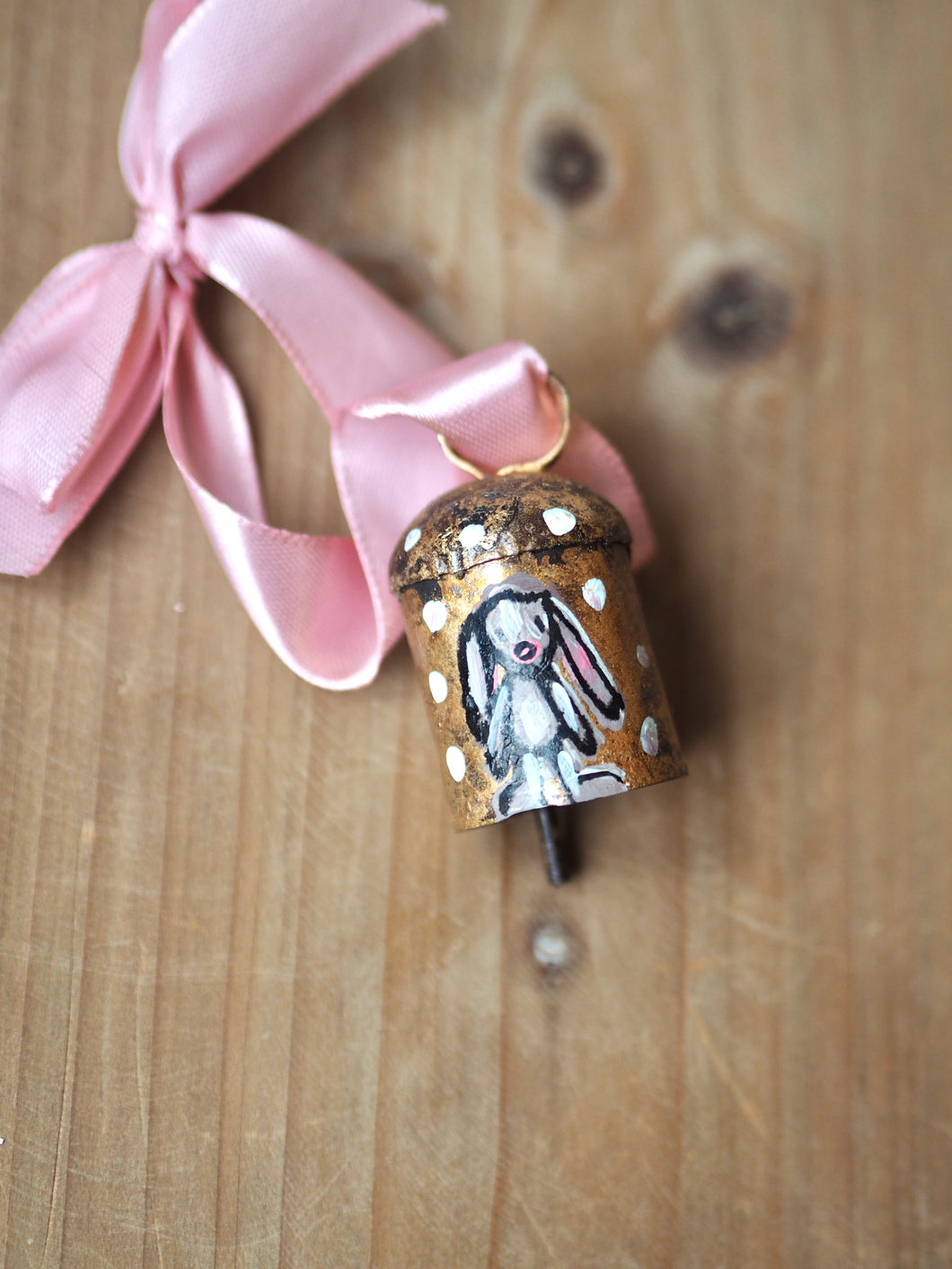 Hand Painted Dinky Brass Bell ‘Bunny’