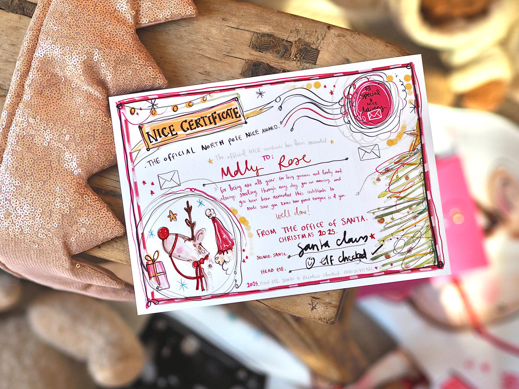 Personalised Nice Certificate, Christmas 2025