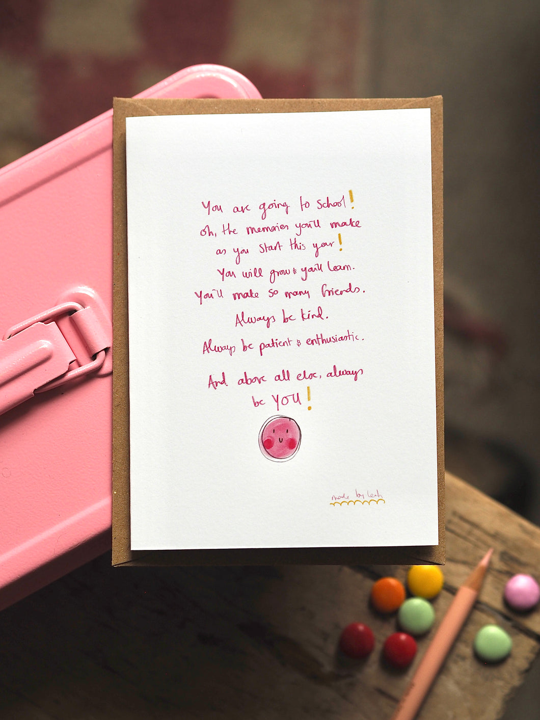 “You’re going to school!” Card