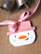 Load image into Gallery viewer, The Handmade Ceramic Hanging Snowman
