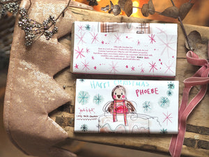 The Personalised Christmas Robin Chocolate Bar