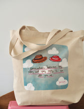Load image into Gallery viewer, ‘Clouds &amp; Hats’ Tote Bag

