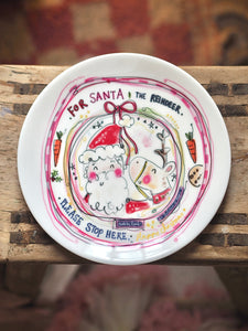 Luxury Santa Christmas Eve Ceramic Plate