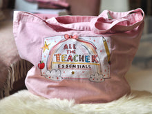 Load image into Gallery viewer, ‘All The Teacher Essentials’ Luxury Vintage Washed Tote
