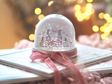 Load image into Gallery viewer, Winter Castle &amp; Velvet Ribbon Snow Globe
