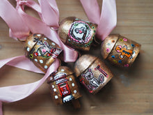 Load image into Gallery viewer, Hand Painted Brass Bell 15 ‘Red Bow Reindeer’
