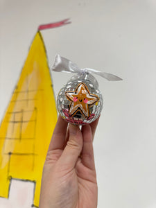 Disco Ball Hanging Bauble ‘Gingerbread Star’