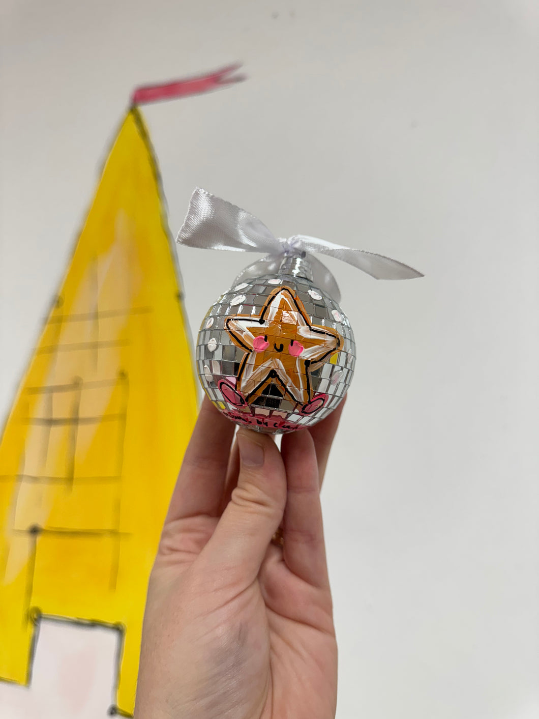 Disco Ball Hanging Bauble ‘Gingerbread Star’