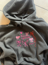 Load image into Gallery viewer, ‘Remember’ Bows Luxury Embroidered Hoodie Faded Black
