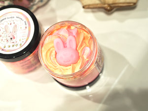 ‘Lemon Cookie’ Silky Whipped Soap with A Pink Bunny Soap Topper