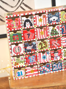 The Hand Painted Classic Christmas Wooden Advent Calendar