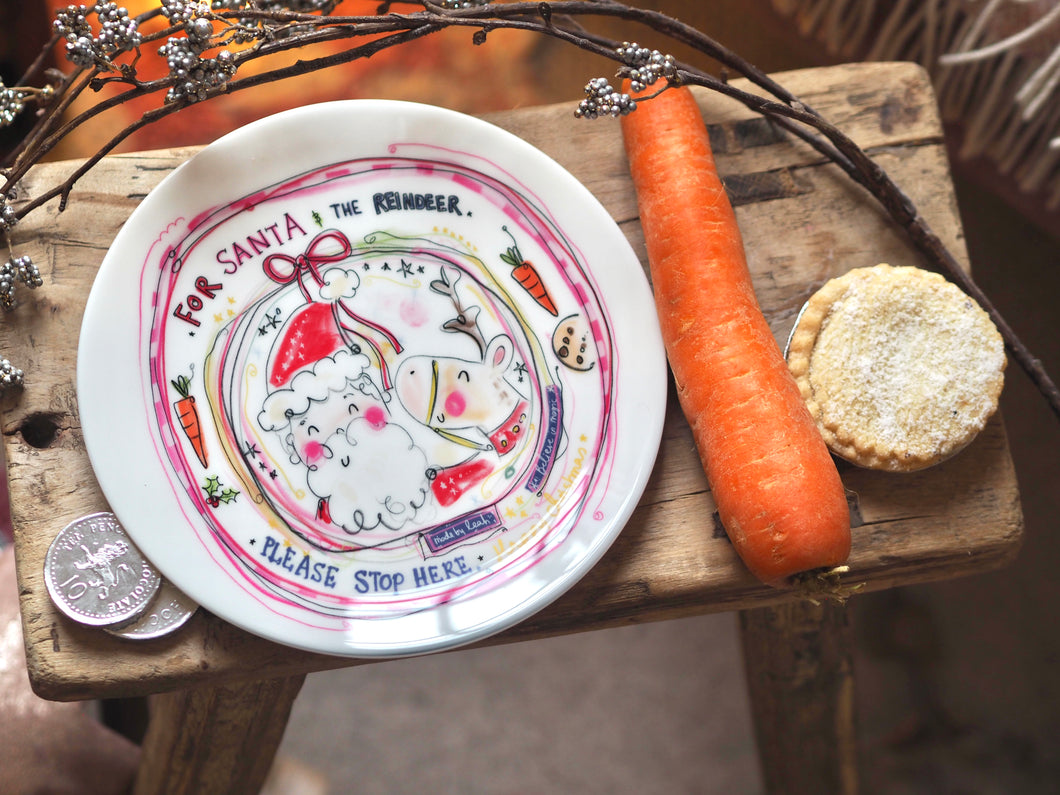 Luxury Santa Christmas Eve Ceramic Plate