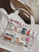 Load image into Gallery viewer, XL ‘BOOKS INSIDE’ Tote Bag
