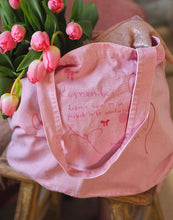 Load image into Gallery viewer, Luxury Vintage Washed Pink Tote ‘Remember Bows’
