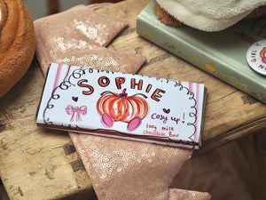 ‘Cosy Pumpkin’ Personalised Chocolate Bar