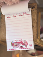 Load image into Gallery viewer, The Pink Christmas Village Swirly To Do List Pad
