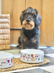The Personalised Cute Doodles Dog Bowl