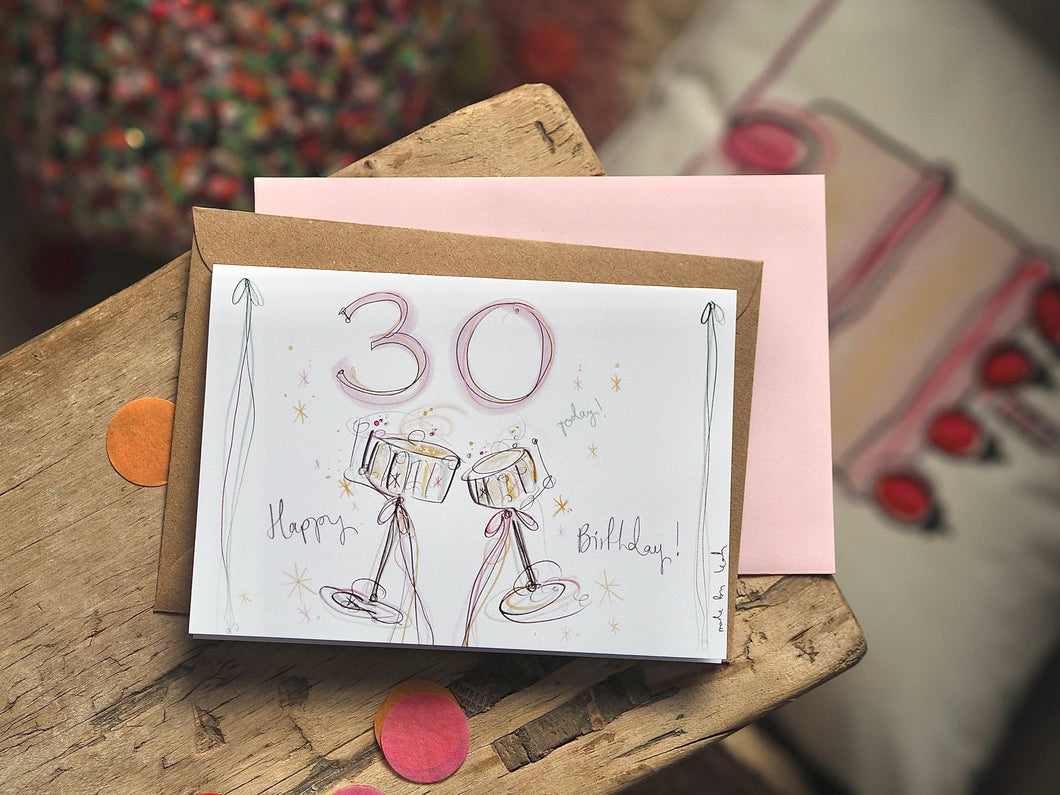 Champagne Age Greetings Card