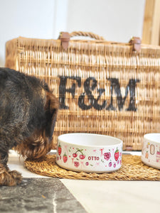 The Personalised Berries Dog Bowl
