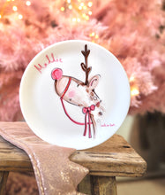 Load image into Gallery viewer, The Ceramic Personalised Pink Reindeer Plate
