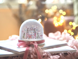 Winter Castle & Velvet Ribbon Snow Globe