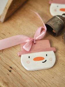 The Handmade Ceramic Hanging Snowman
