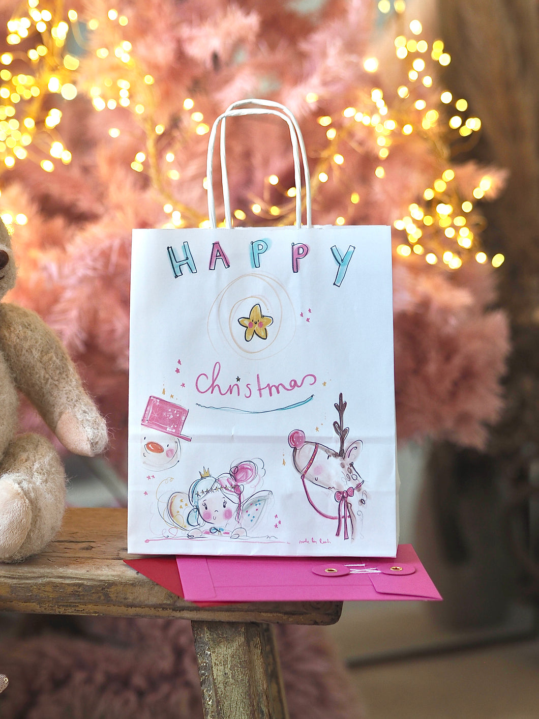 Wonky Fairy Christmas Small Paper Gift Bag