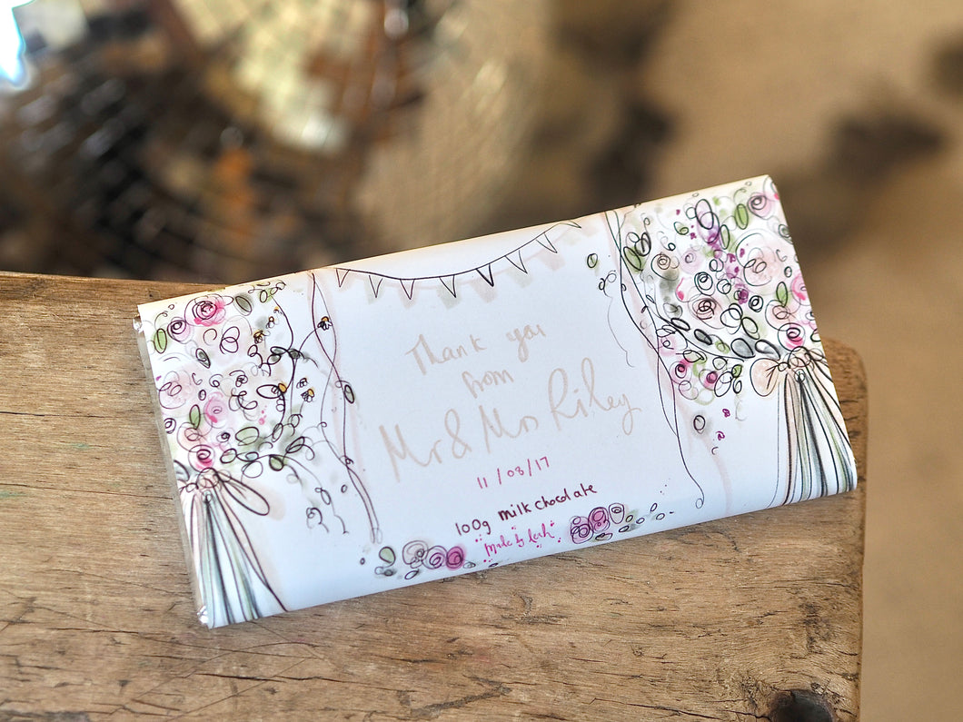 Personalised Wedding Favour/Gift Milk Chocolate Bar