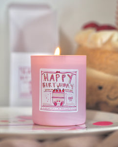 Pink Birthday Cake Candle
