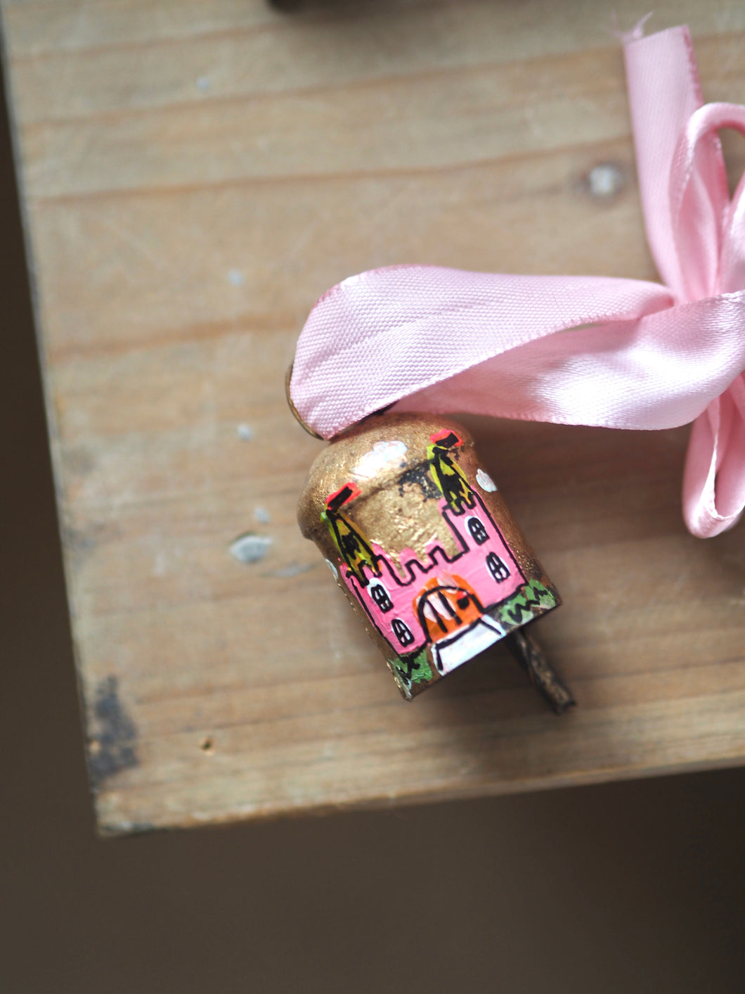 Hand Painted Dinky Brass Bell ‘Classic Castle’