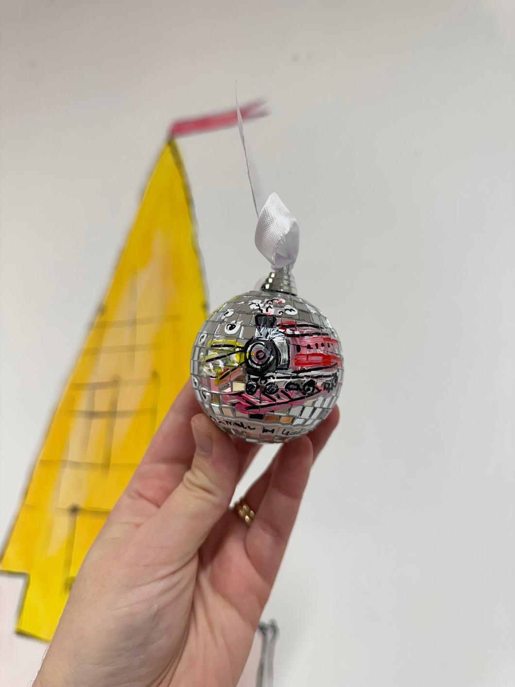 Disco Ball Hanging Bauble ‘The Christmas Express Train’